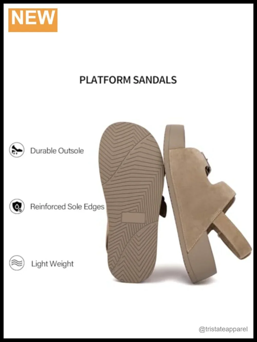 Genuine Leather Platform Sandals Slip-On Open Toe Buckle Casual Beach